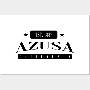 Azusa Est. 1887 Standard Black Posters and Art